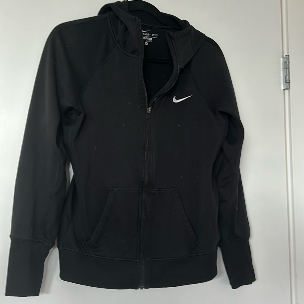 Nike black zip up fleece jacket